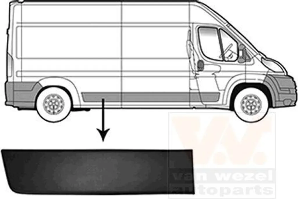 Moulure latérale VAN WEZEL 0982416 arrière droite gris foncé pour auto