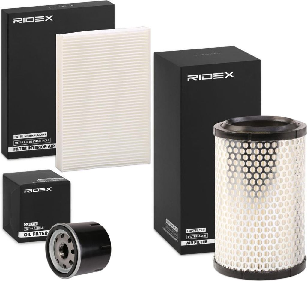 RIDEX Filterset Inspektionspaket Filtersatz für AUDI A4 Limousine (8E2, B6) für RENAULT CLIO II (BB0/1/2, CB0/1/2) TWINGO I (C06) KANGOO (KC0/1)