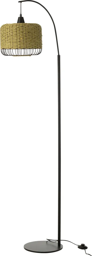 J-Line Lampadaire Lanterne en métal vert de style industriel chic 150cm