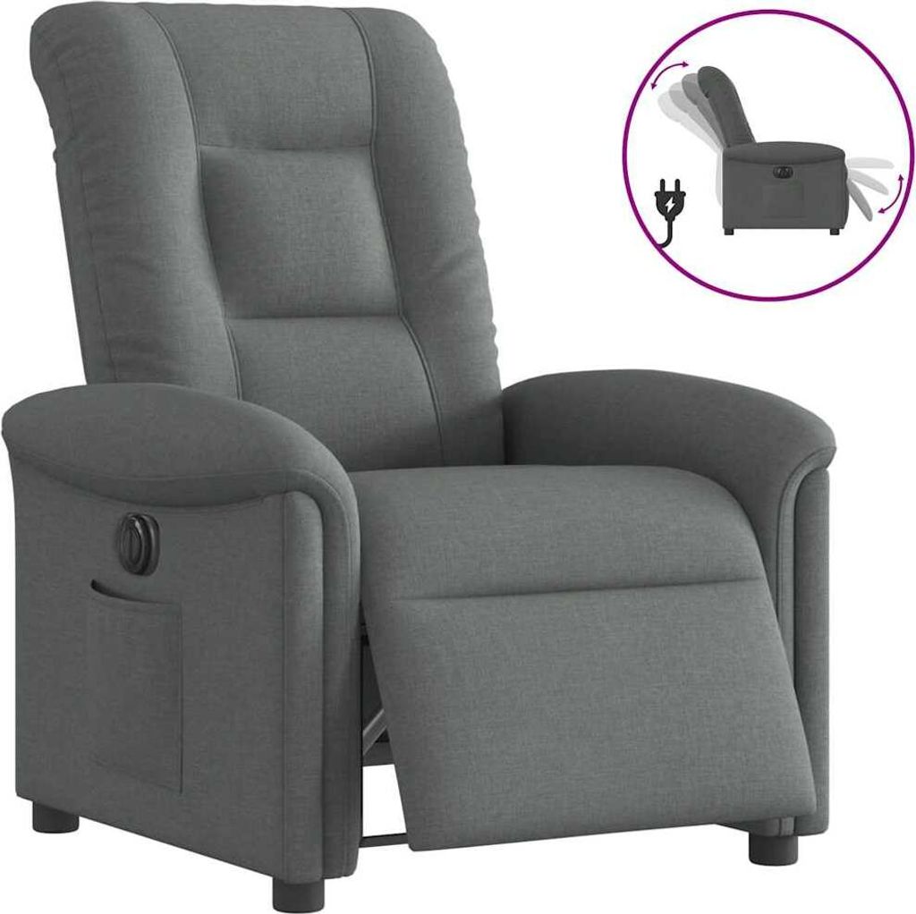 Relaxsessel Elektrisch Dunkelgrau Stoff