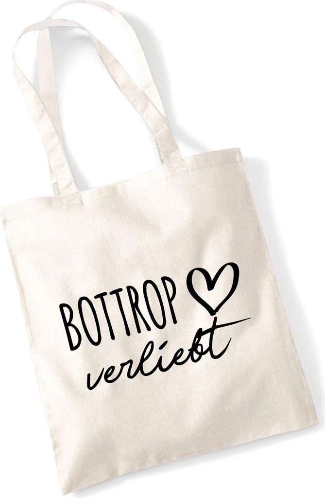 Huuraa Jutebeutel Bottrop verliebt 10 Liter Natural Baumwolle Tasche Geschenkidee
