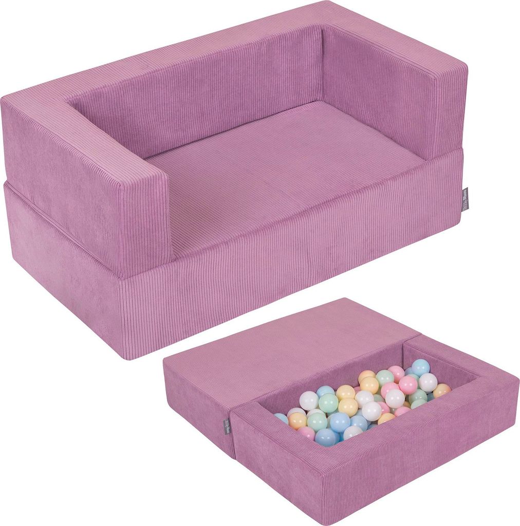 KiddyMoon Kindersofa Und 100 Bällen/7Cm Für Kinder Weiches Schaumstoff-Sofa Leich Modulares Sofa Vielseitig Abnehmbarer Bezug Perfekt Für Spiel ...