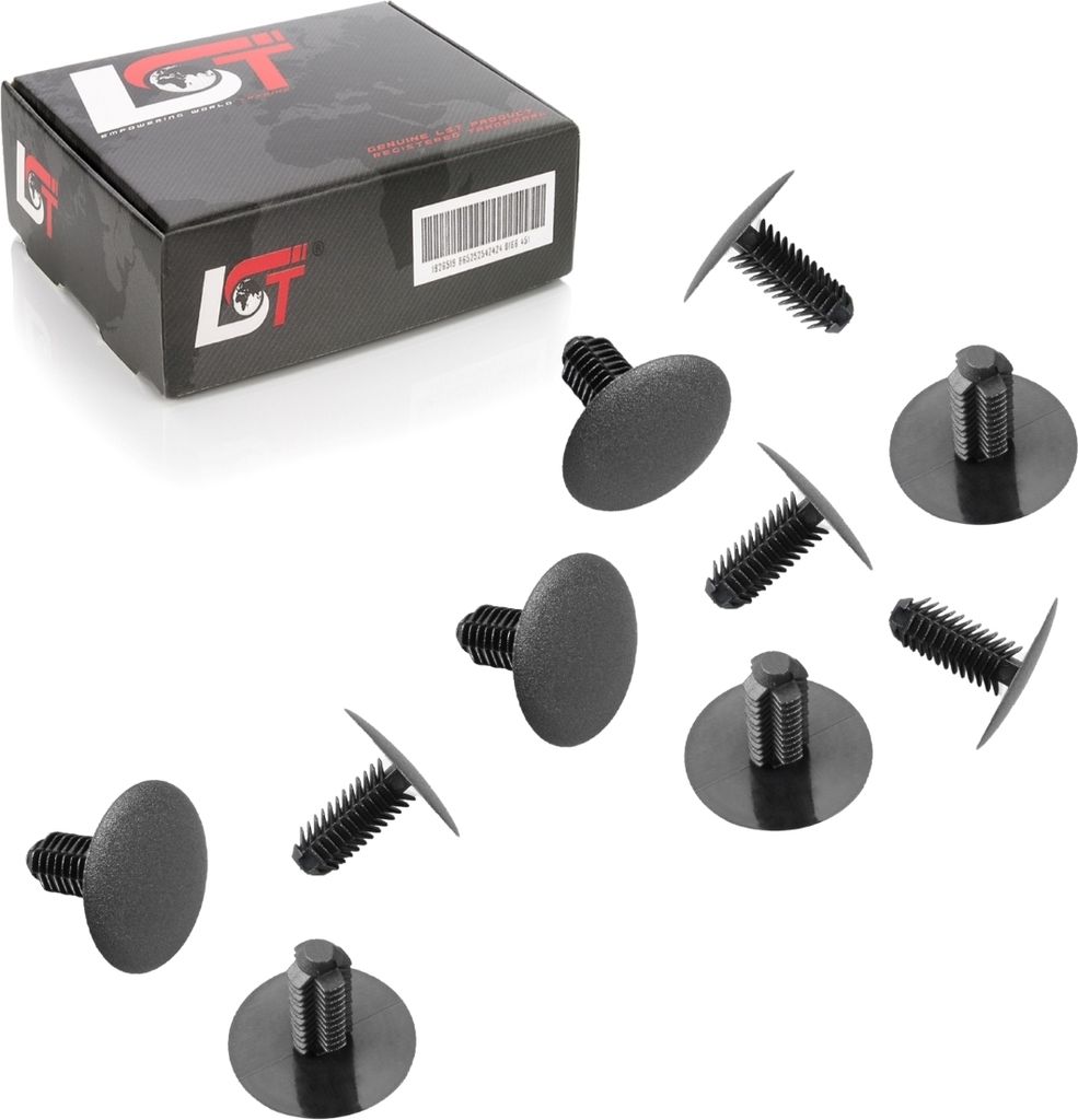 10x TANNENBAUM BEFESTIGUNG CLIPS VERKLEIDUNG UNIVERSAL Ø 8mm Kopf 28mm