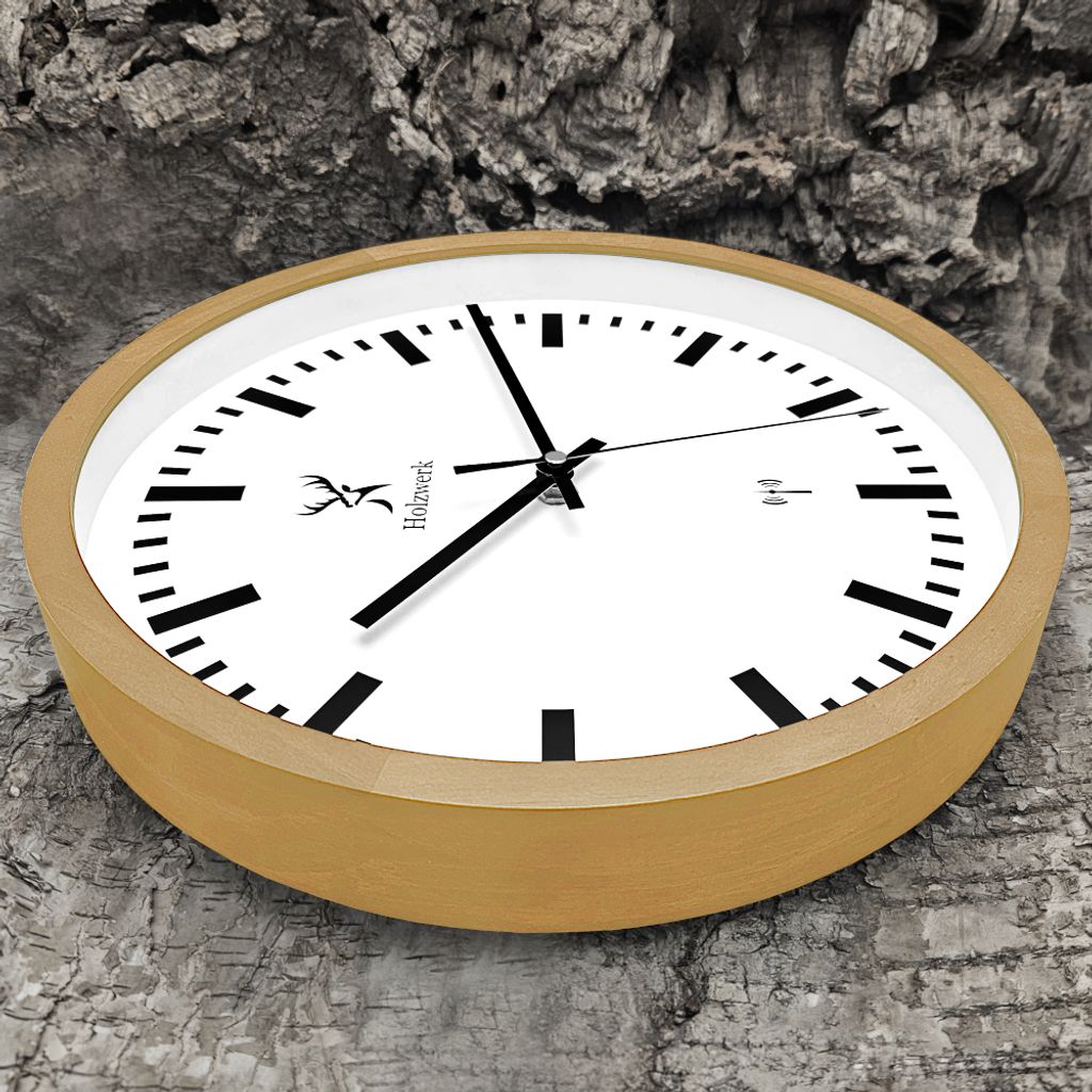 Holzwerk GOLDBERG (FUNK) moderne Bahnhof Holz Funk Wanduhr, Produktbild 2