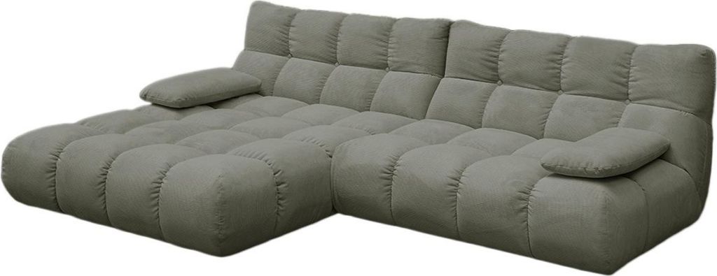 KAWOLA Sofa VIVIEN Ecksofa Feincord olivgrün Longchair links