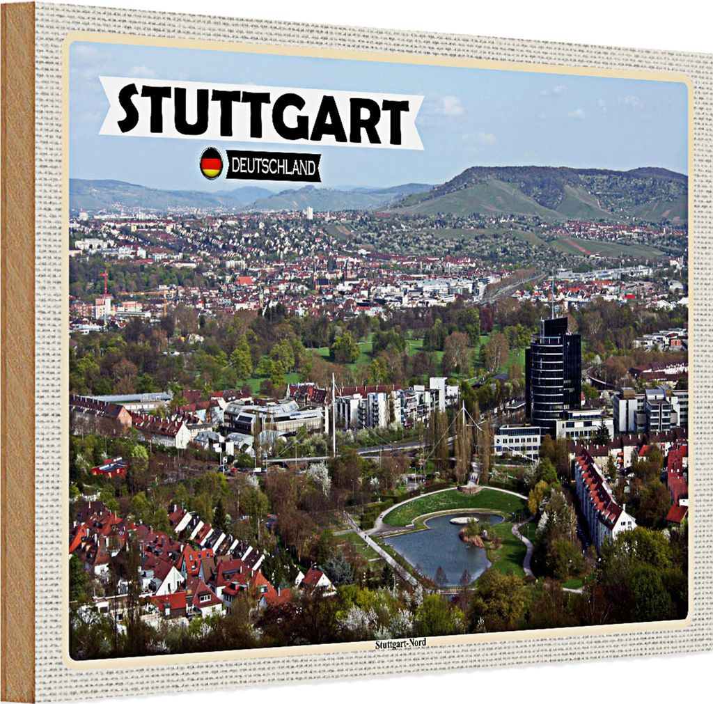 Holzschild Städte Stuttgart Nord Deutschland 30x20cm
