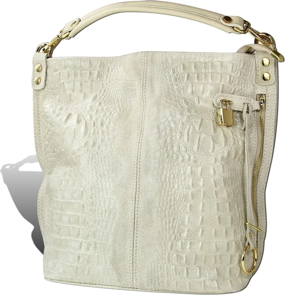 Toscanto Borsa in Pelle Goffrata Coccodrillo Beige D2OTT162SI Luxury