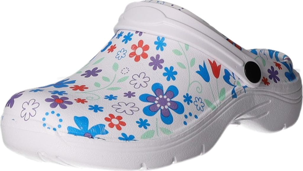 Sneakers Damen-Badeschuh Blumenmuster Rosa-Mehrfarbig, Farbe:weiß, EU Größe:41