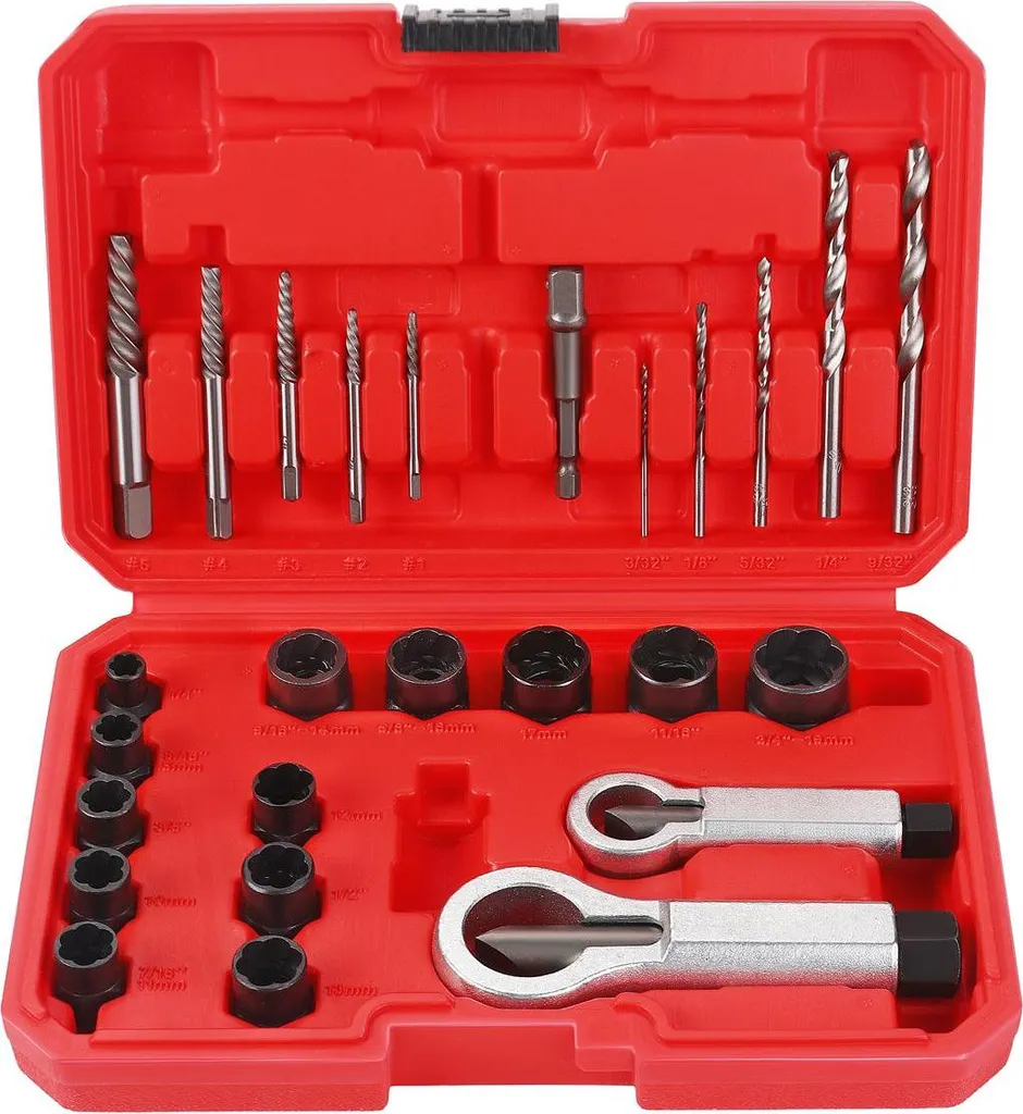 KRAFT&DELE Set d'extracteurs de vis 26 pcs avec sac de transport rigide