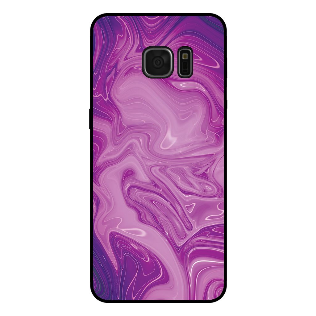 Smartphonica Handytasche für Samsung Galaxy S7 mit Marmordruck - TPU Rückseite Fall Marmor Design - Lila