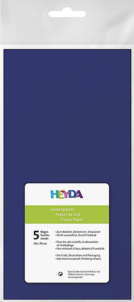 HEYDA 203310538 Seidenpapier 50 x 70 cm dunkelblau