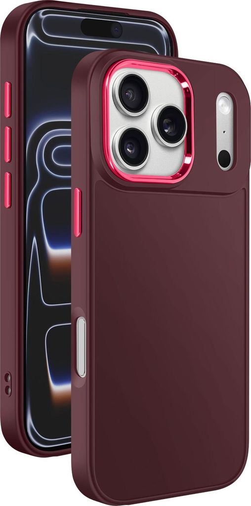 Avizar, Hülle für iPhone 17 Pro Max, mattes Finish mit Kameraumrandung, Weinrot