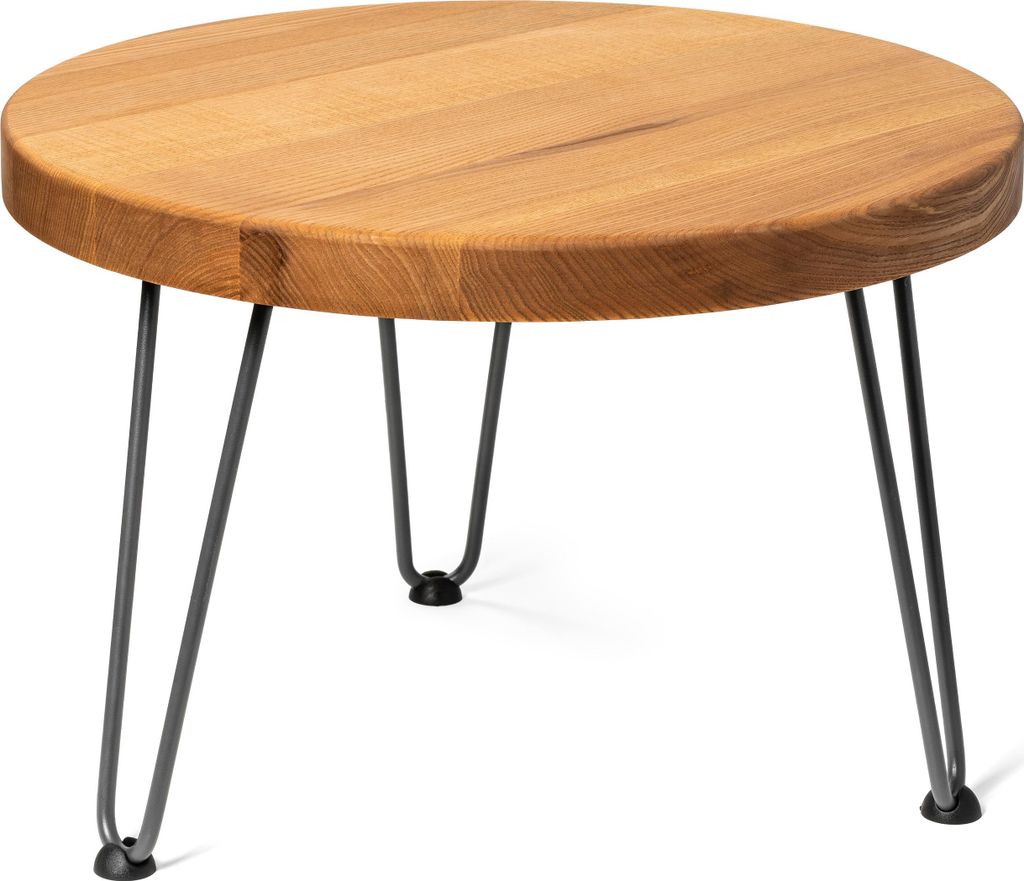 LAMO Manufaktur Couchtisch rund aus Holz 50 cm | Beistelltisch couch | Nachttisch Holz, Wohnzimmertisch klein, Kaffeetisch | Stärke: 40 mm, Farbe:...