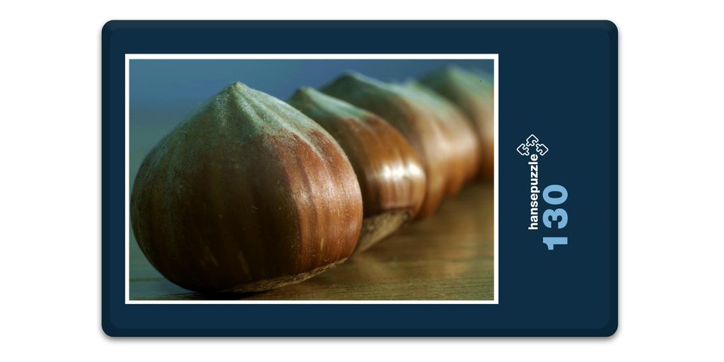 hansepuzzle 17891 - Haselnuss Puzzle, 130 Teile, Ernährung, 28,7 x 20,0cm mit hochwertiger Aufbewahrung, Kartonbox und wiederverschließbarem Beutel