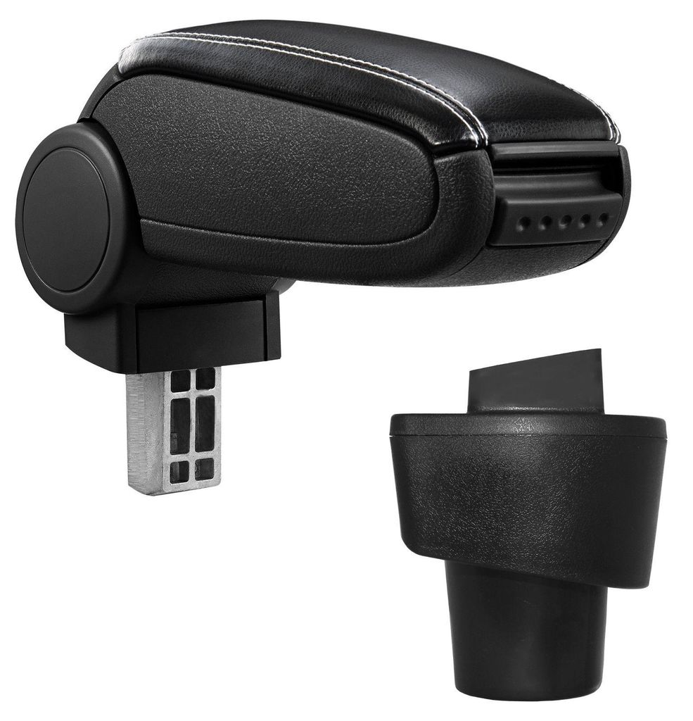 Armlehne Mittelarmlehne Leder Bezug Schwarz / Weiß für Renault Twingo 3 2014 – Produktansicht
