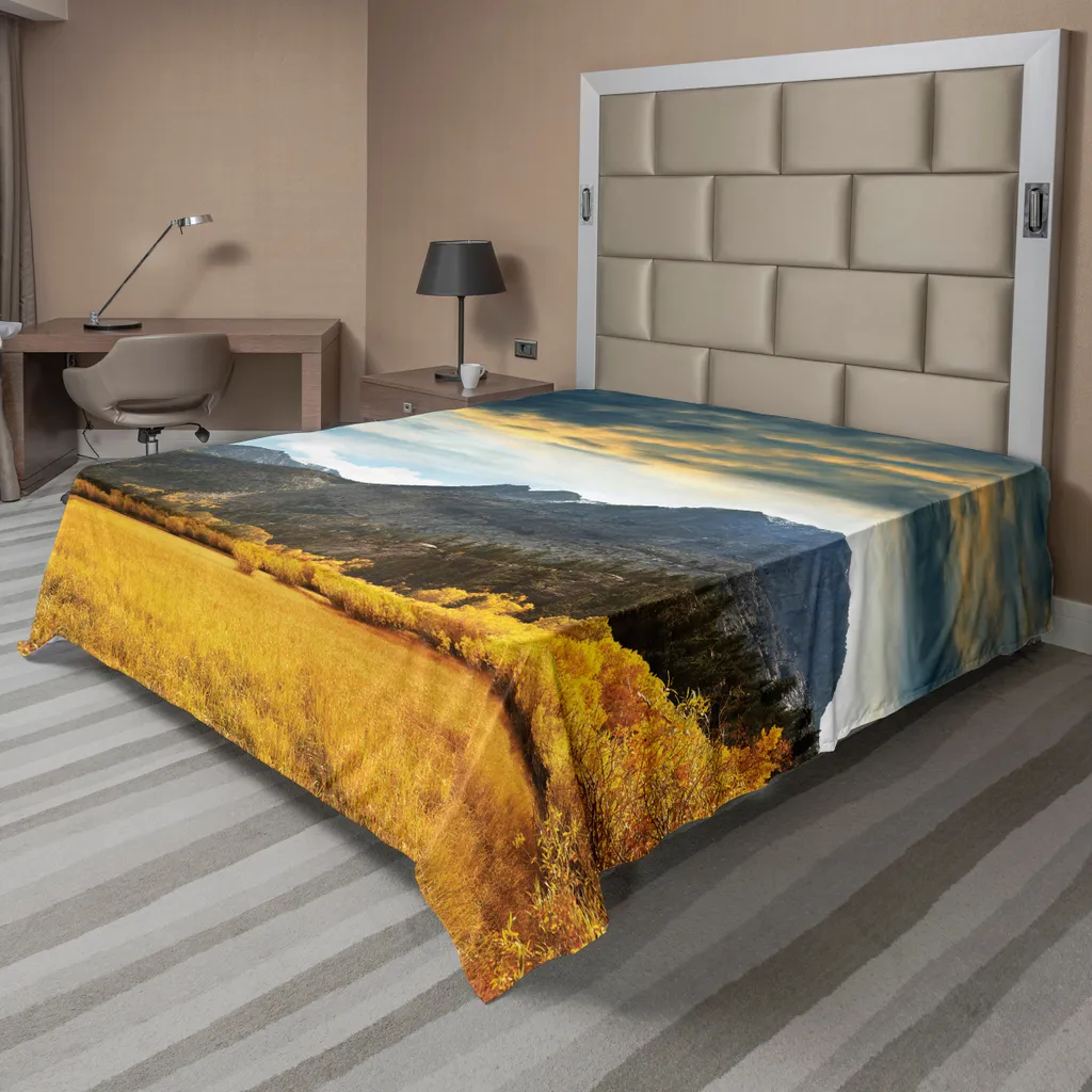 Drap de lit anti-froissage motif paysage forêt confort et douceur 1 pce