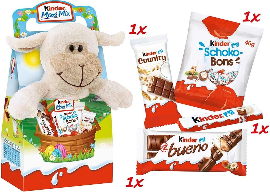 Kinder Maxi Mix beste Milchschokolade und süßes Plüschtier Produktbild 16
