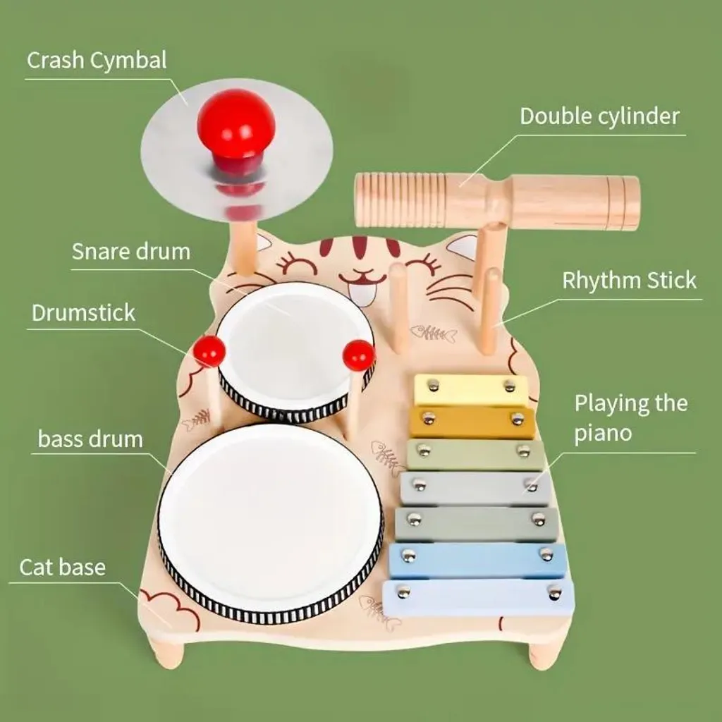 Table musicale 6 instruments avec xylophone en bois - Design Zimilo - 3