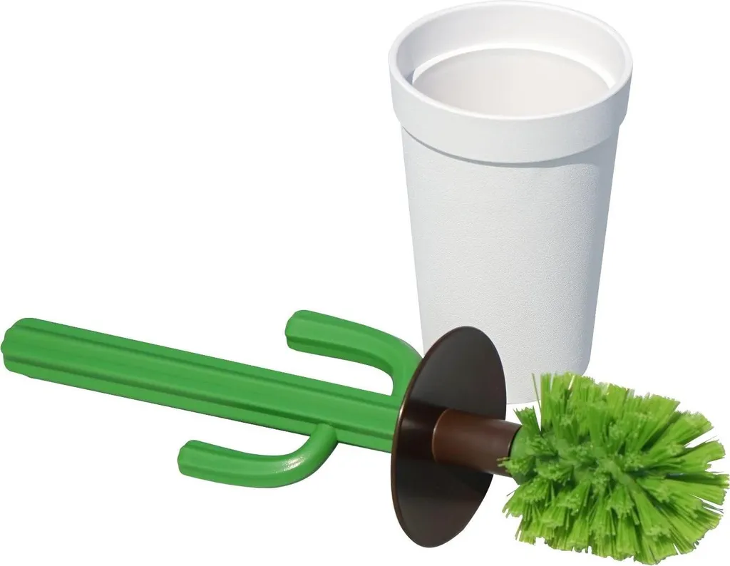 Ensemble de brosses WC Cacbrush Qualy avec socle de rangement assorti