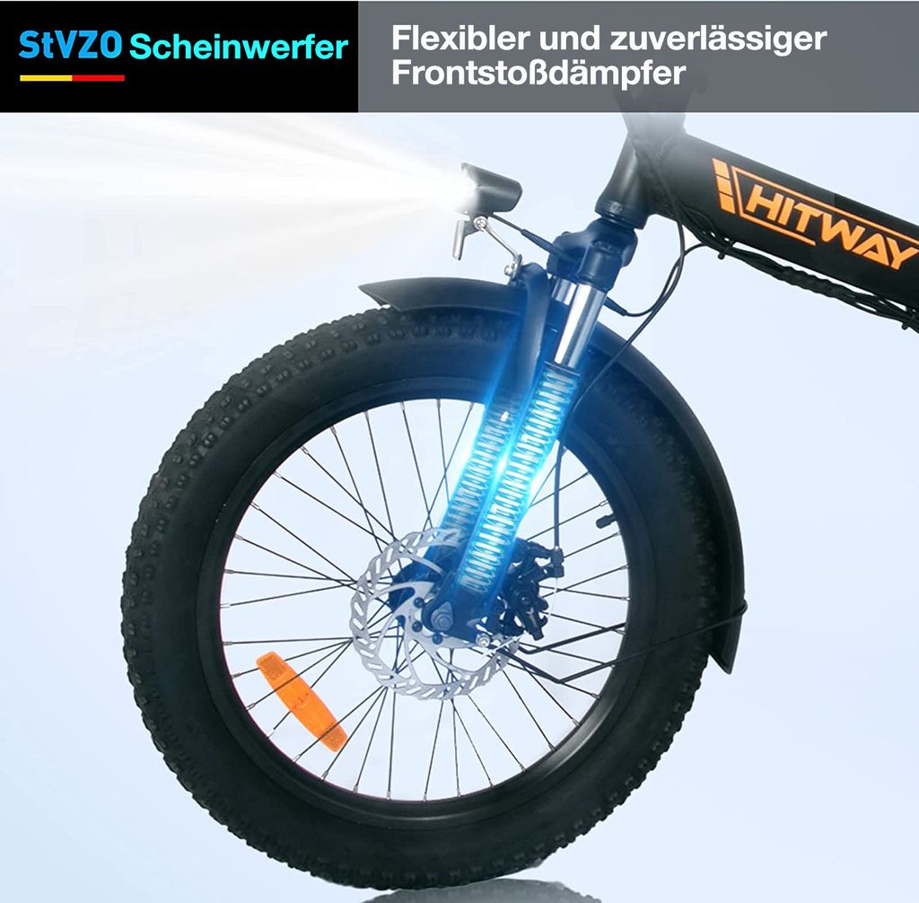 E Bike 20*3“ FatTire Elektrofahrrad E-Fahrrad klapprad Produktbild 6