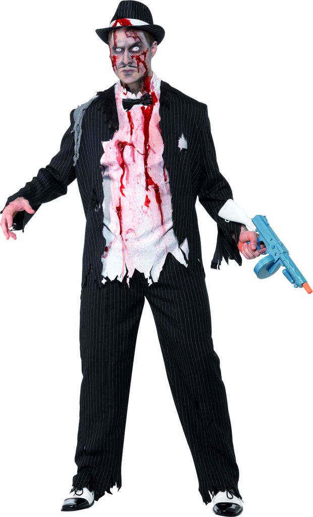 Zombie Gangster Kostüm - für Halloween Fasching Größe: M
