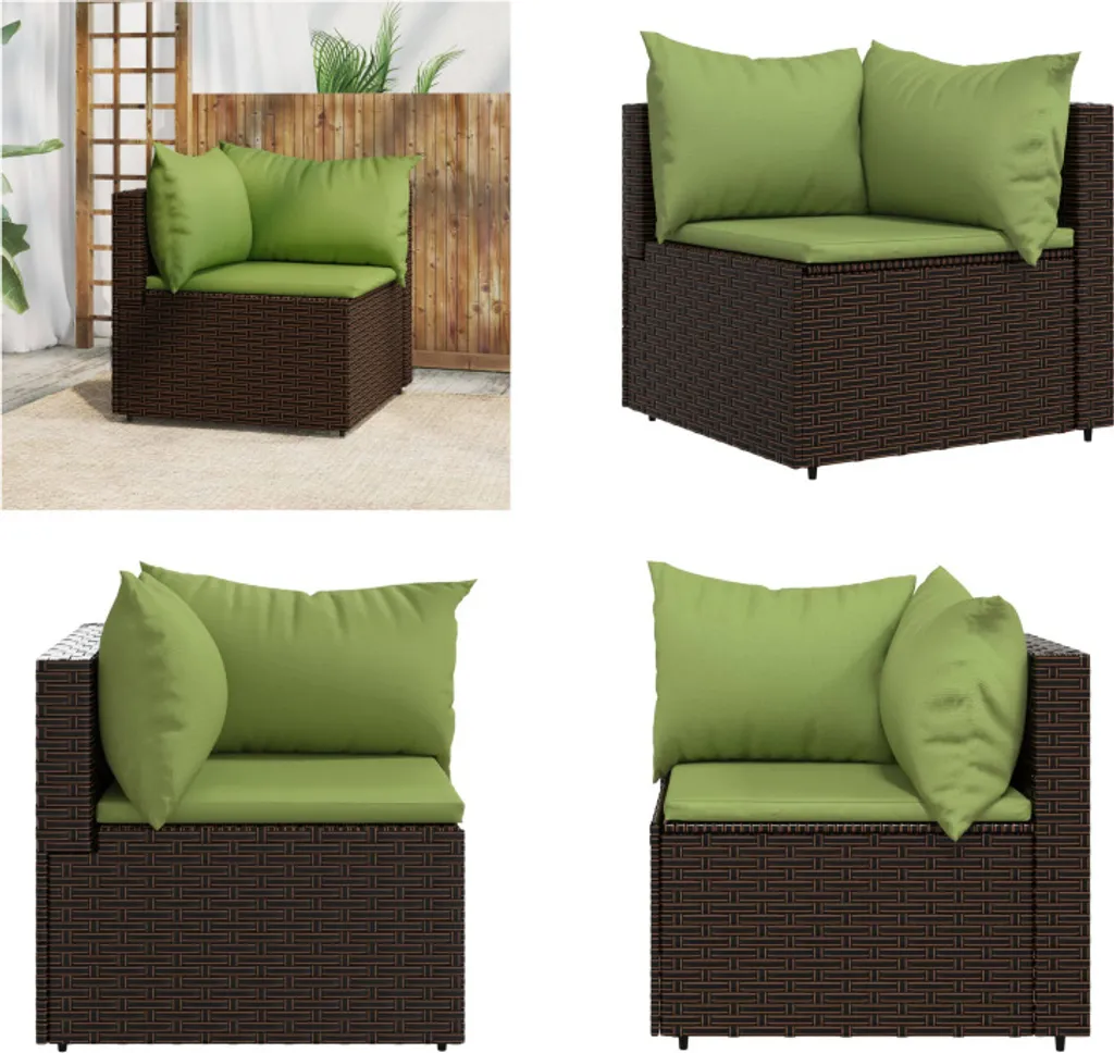 Divani Angolari da Esterno vidaXL Marroni | Arredo Giardino Poly Rattan