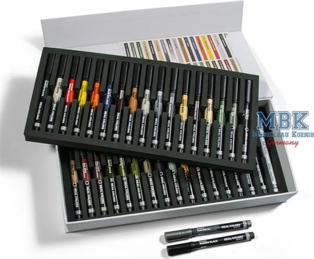 Set de feutres de dessin professionnel 34 marqueurs couleurs réelles