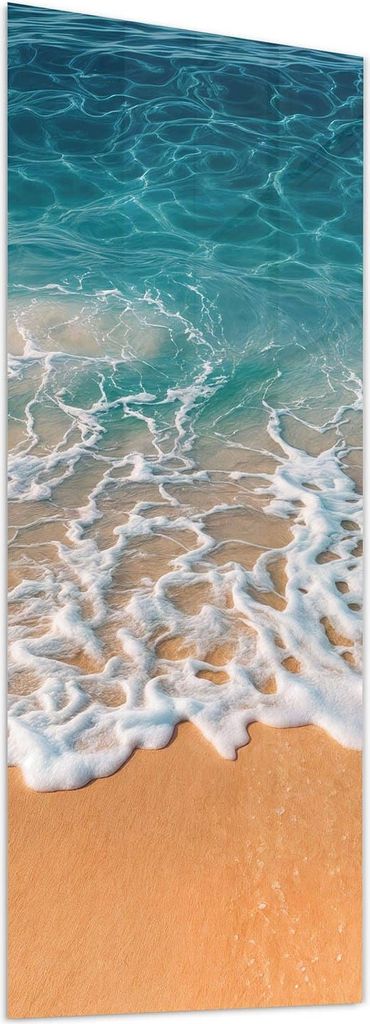 Glasbild 50x125cm in XXL für Wohnzimmer, Schlafzimmer Motiv Strand und Wellen