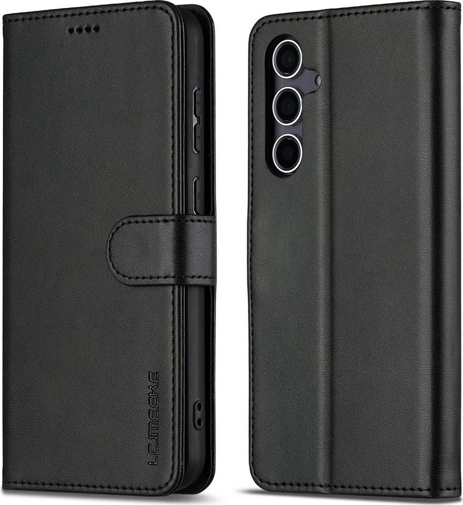 Samsung Galaxy A57 Hülle - LC.IMEEKE Luxus Klapphülle - Schwarz