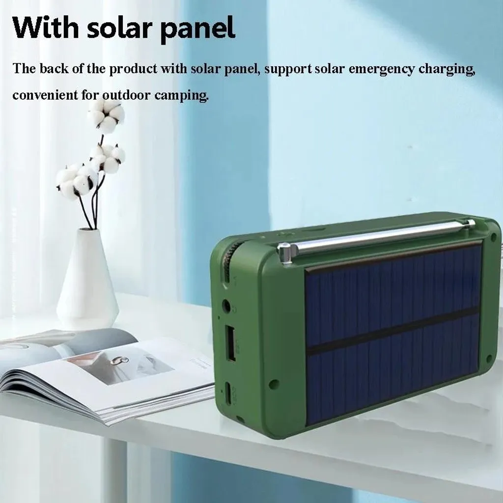 Radio Solaire Rechargeable 1200mAh avec Réception DAB+ et Bluetooth 5.0
