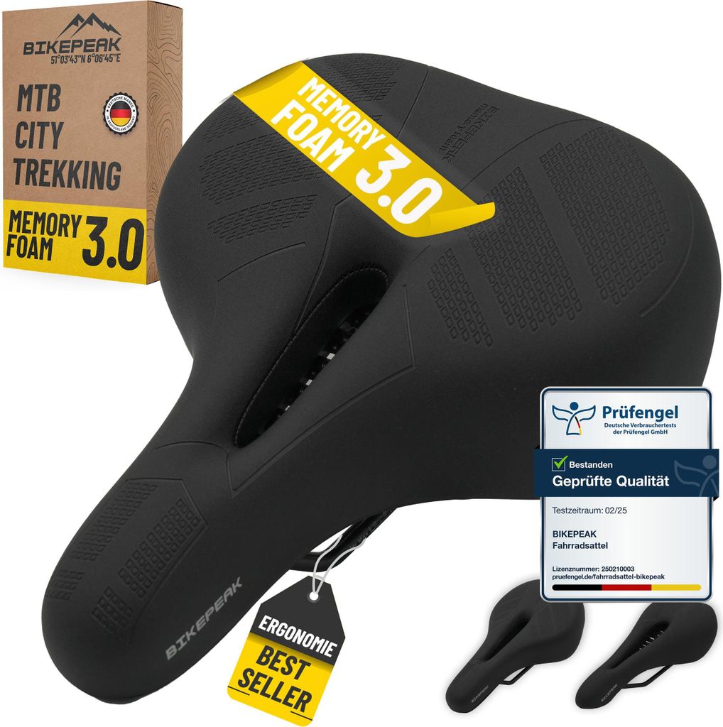 BikePeak Sattel City mit Memory-Schaum Produktbild 