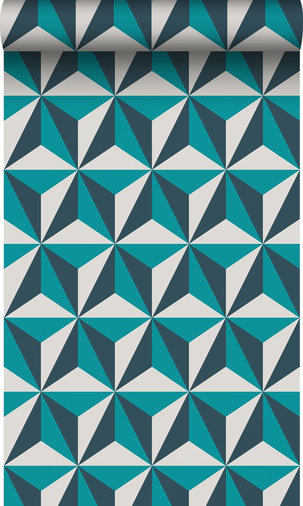 Origin Wallcoverings Tapete 3D-Muster Türkis 53 cm x 10.05 Produktbild 