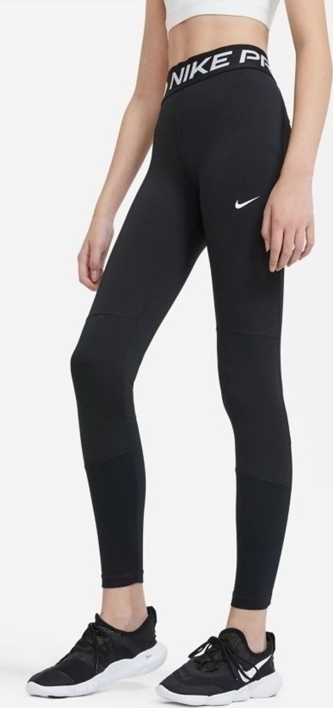 Nike Pro Tight Kids Short Leggings Girls Pant BLACK/WHITE S Produktbild 