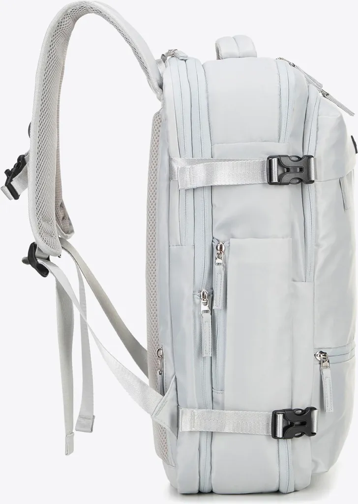 Sac à Dos Avion Multifonctionnel Blanc Crème Polyester Extensible - 4