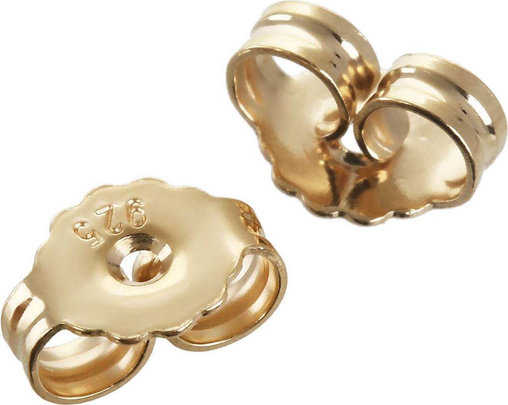 1 Paar 925er Sterlingsilber Gelbgold vergoldet 5,4mm Butterfly Verschluss