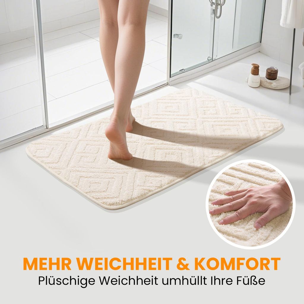 HOMELUX Badematten Set 2 Teilig rutschfest Badvorleger