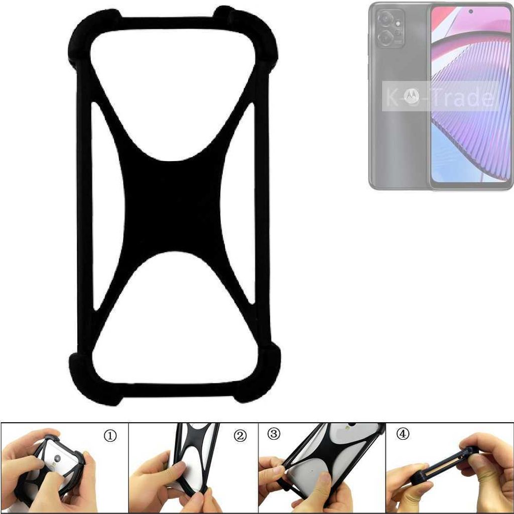 K-S-Trade Handy-Hülle Schutz-Hülle kompatibel mit Motorola Moto G54 5G Power Silikon Bumper TPU Softcase Smartphone Stoßschutz, schwarz