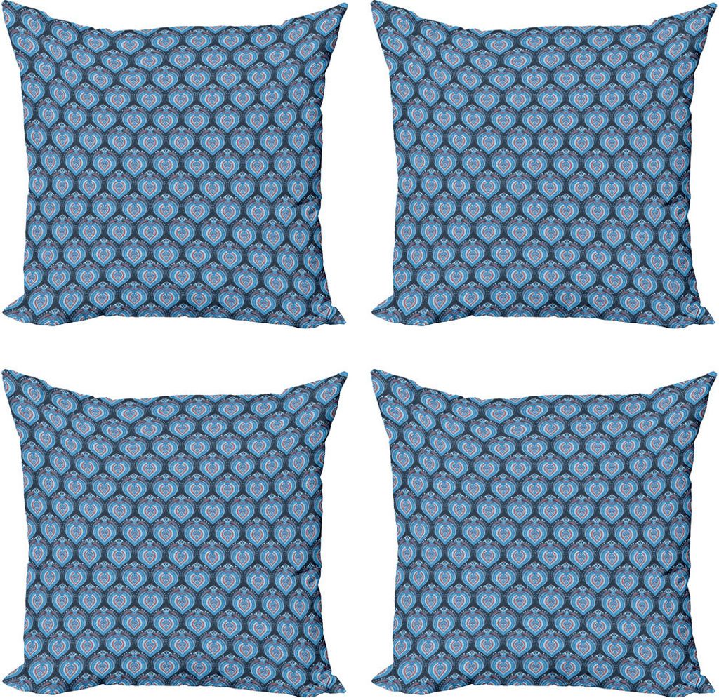 ABAKUHAUS asiatisch Kissenbezug Set (4 Stück), Blumengesteck, Moderner Doppelseitiger Digitaldruck, 60 cm x 60 cm, Koksgraue Vermilion