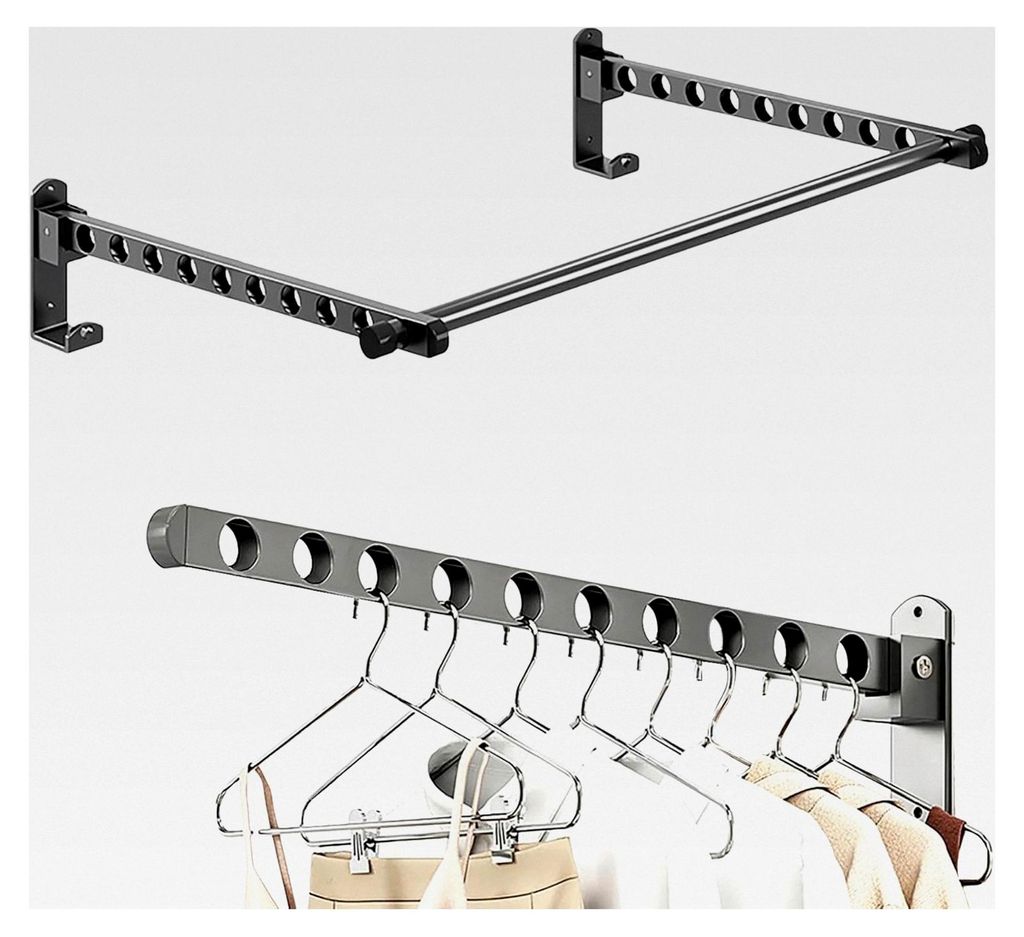 Wand-Kleiderbügel – Wäscheständer, Multifunktionaler Stoff-Hängeständer, Wand-Garderoben-Kleiderbügel zum Färben