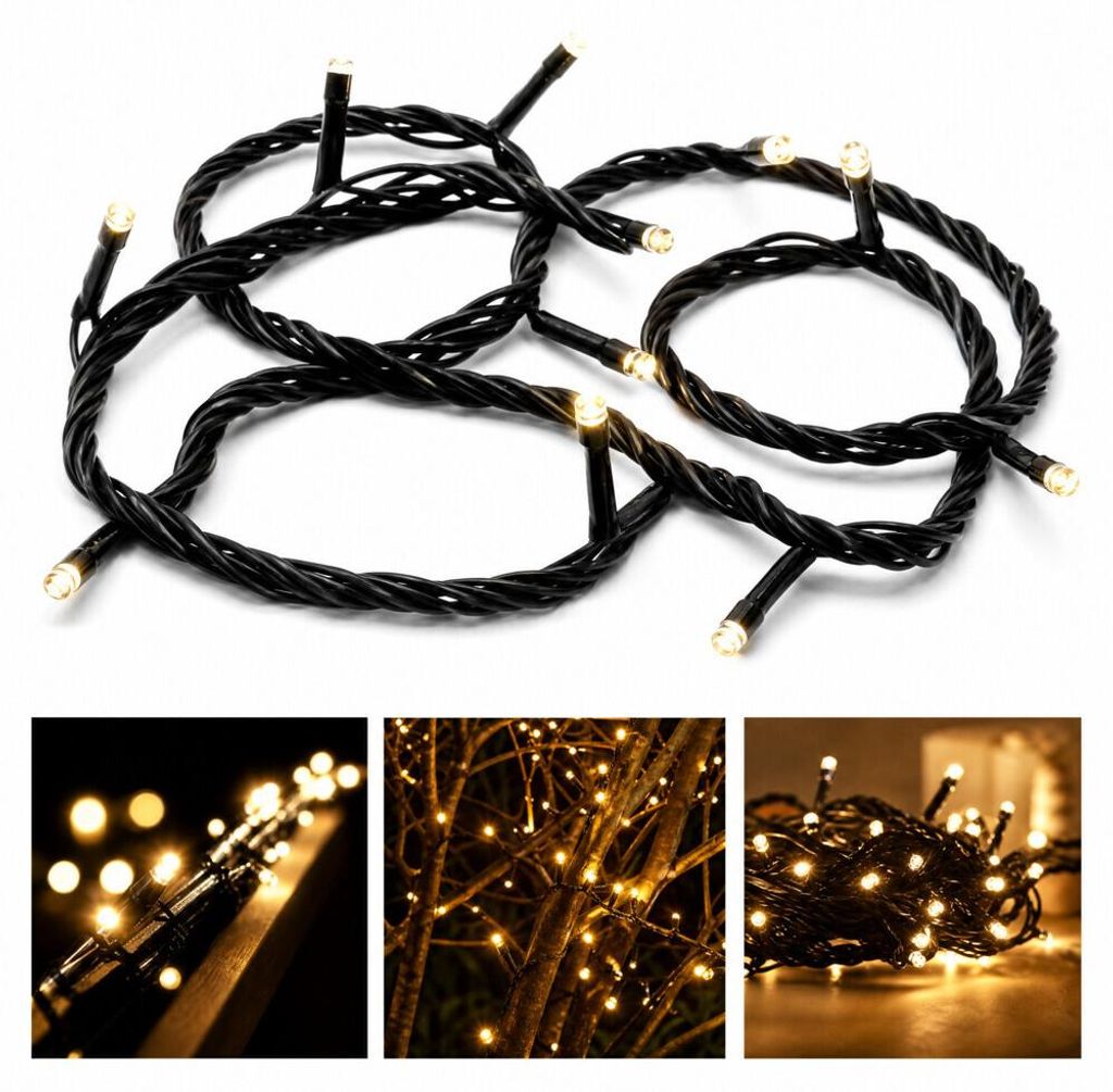 LED Lichterkette warmweiß von - 80m Länge, 1000LEDs, 3m Zuleitung