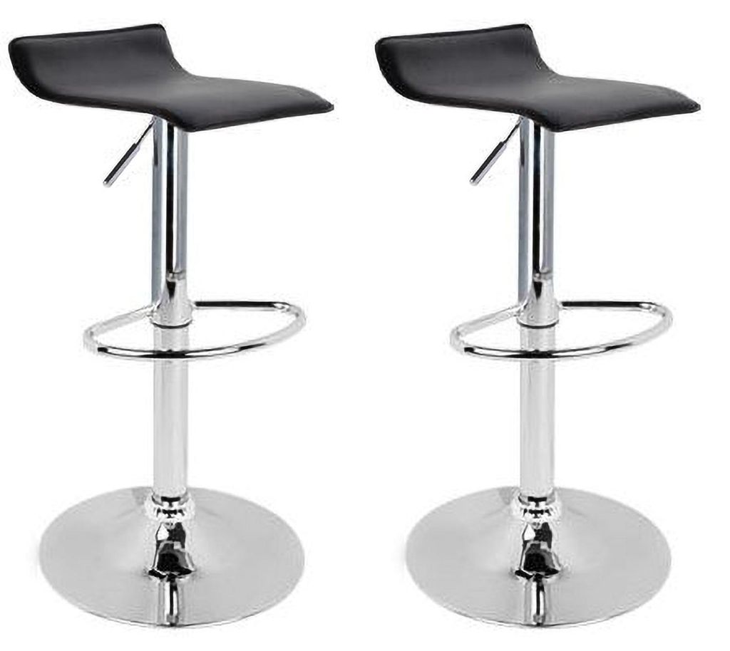 2er Set Barhocker før Kneipen-Bar-Køche in Kunstleder gepolstert Modell Graziano Farbe Schwarz