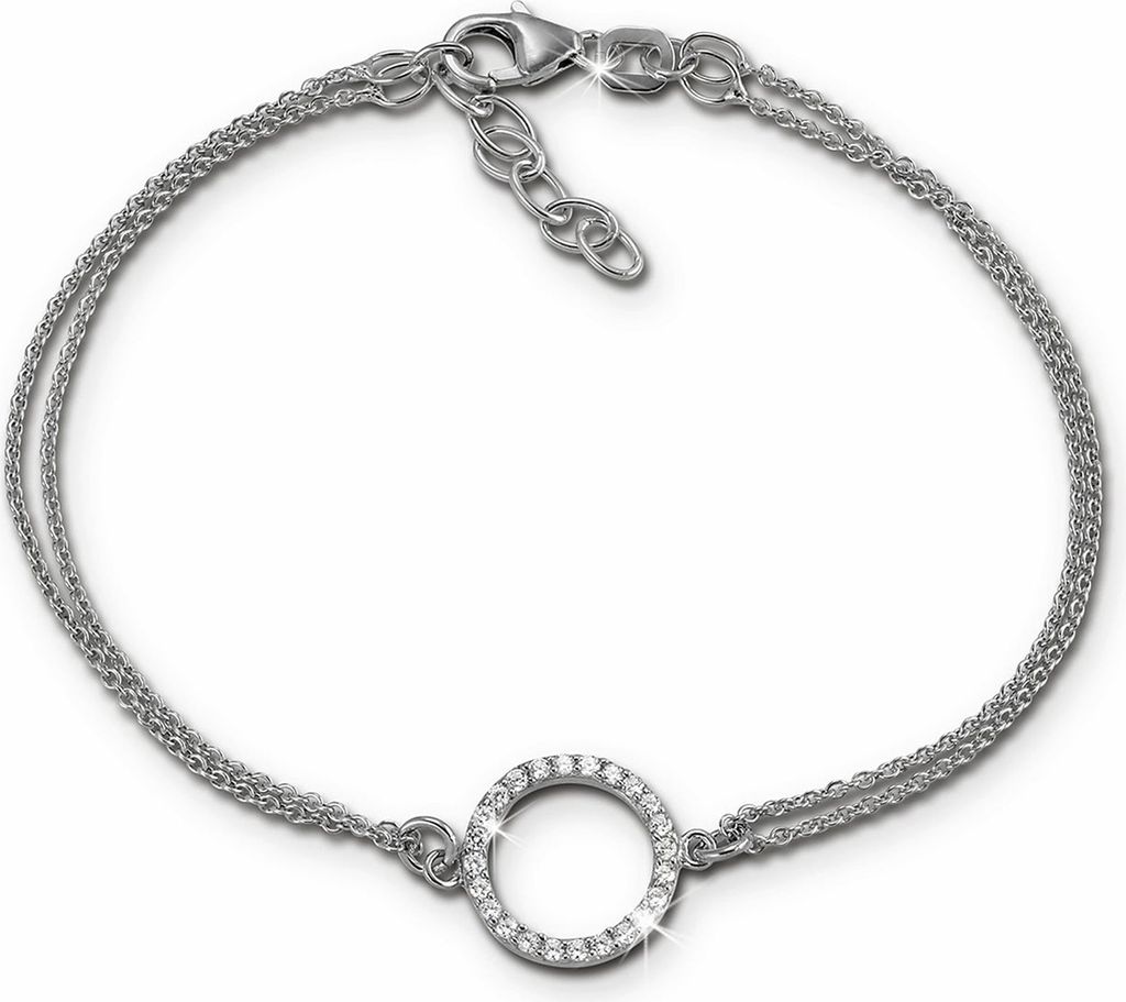 SilberDream Damen-Armband Zirkonia 925 Silber glitzer 19cm weiß silber SDA2587J