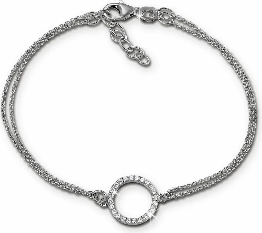 Bracelet scintillant SilberDream en argent 925 et zirconia blanc 19cm