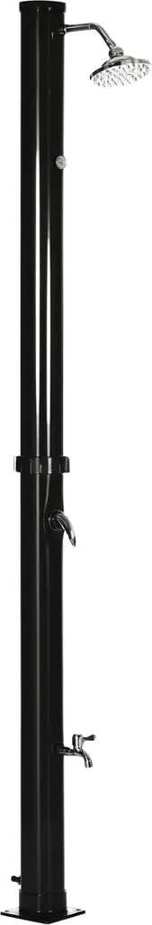 Douche solaire de jardin 20L autoportante avec rince-pieds - Noire