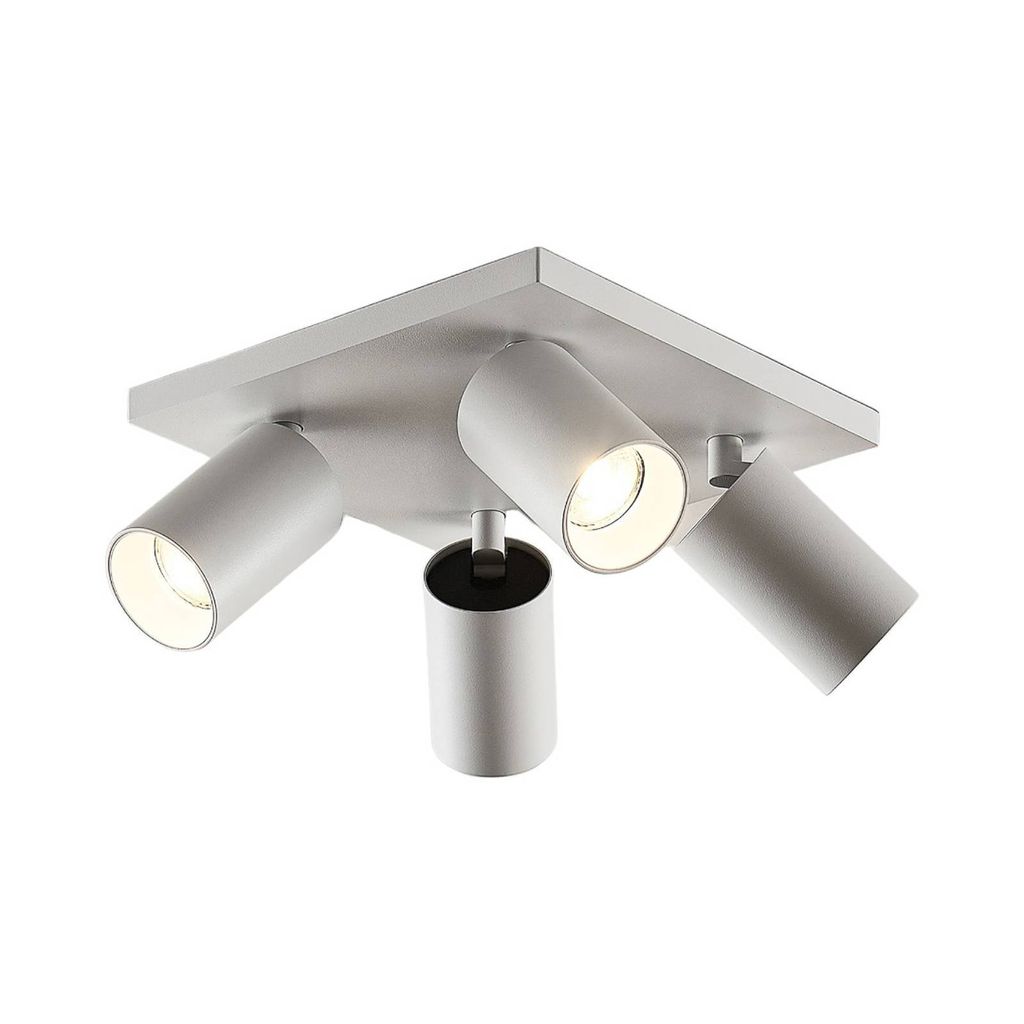 Arcchio Strahler Brinja, weiß, eckig, Ø 6 cm, 4-flg., GU10