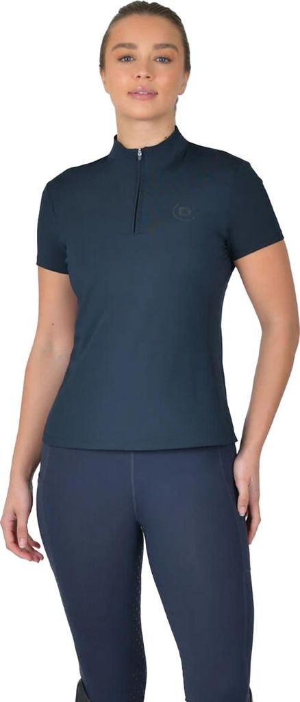Dublin - Oberteil für Damen, mit kurzem Reißverschluss, Reiten, kurzärmlig WB2403 (36 DE) (Marine)
