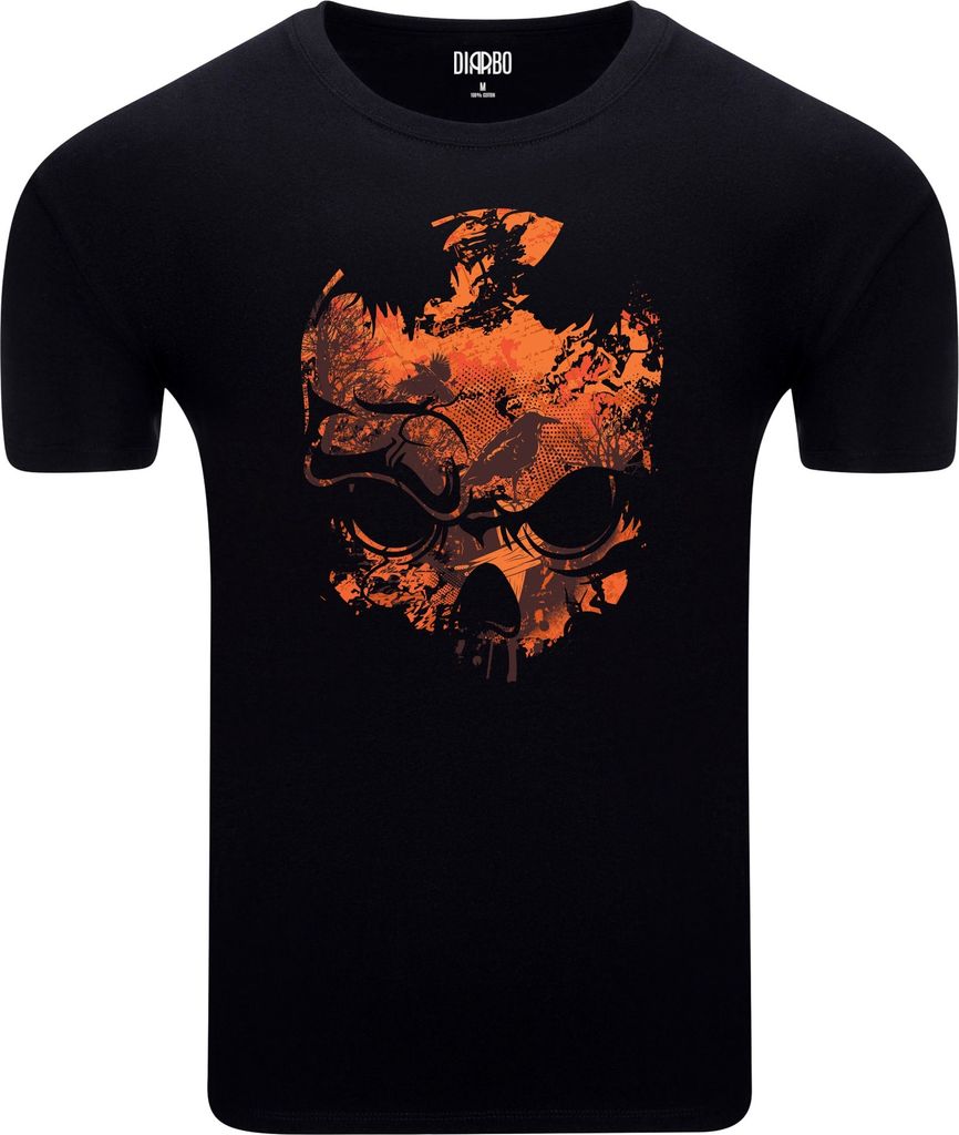 Diarbo Herren T-Shirt mit Gruseliger Druck Schädel Schwarz Gr.XXL