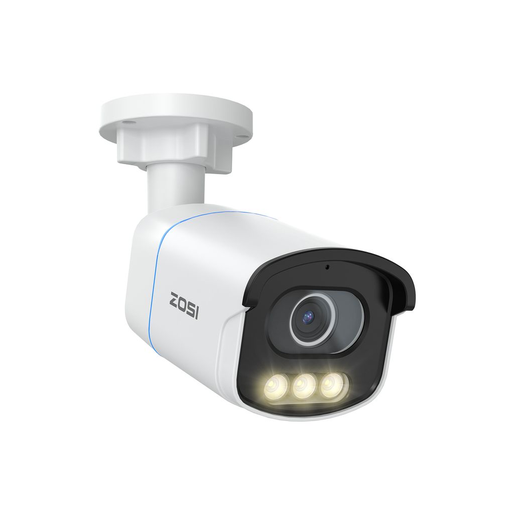 ZOSI 5MP 3K PoE Überwachungskamera Aussen, Outdoor IP Kamera mit Echt Vollfarbnachtsicht, F1.0 Blende, Personen-/Fahrzeugerkennung, AuroraLux C186