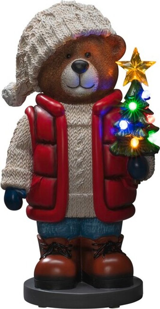 Konstsmide - LED Teddybär, klein, mit 6h Timer, 8 bunte Dioden, batteriebetrieben, Innen, 3 x AAA 1.5V (exkl.)- 4247-000