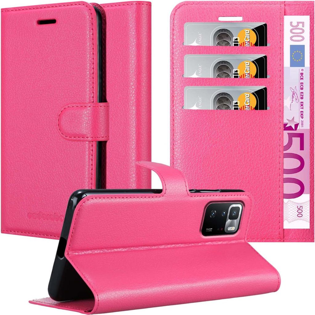 Cadorabo Hülle für Xiaomi POCO X3 GT Schutz Hülle in Pink Handyhülle Etui Case Cover Magnetverschluss